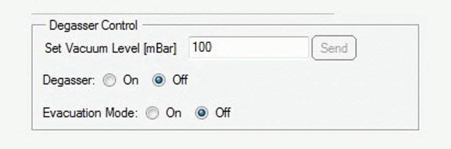 Řízení odplynovačů v software Agilent LabAdvisor