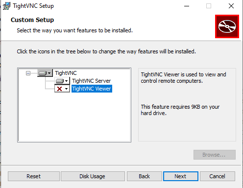 TightVNC Server installation